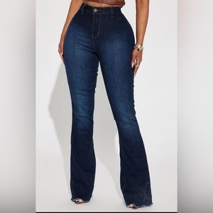 Valentina High Rise Flare Jeans - Dark Denim